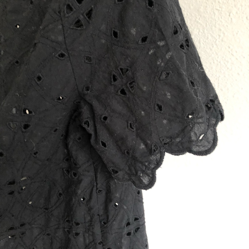 Who What Wear Black Eyelet short sleeve blouse - Picture 6 of 8